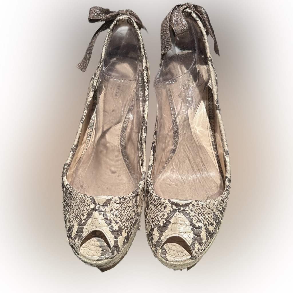 Coach Maritza Snake Espadrilles Wedge Sandals